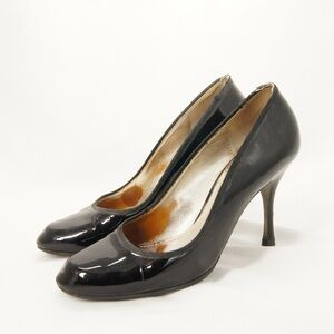 Dolce & Gabbana Classic Black Round Toe Patent Leather Heels Shoe